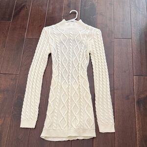 Edikted Cream Cable Knit Dress